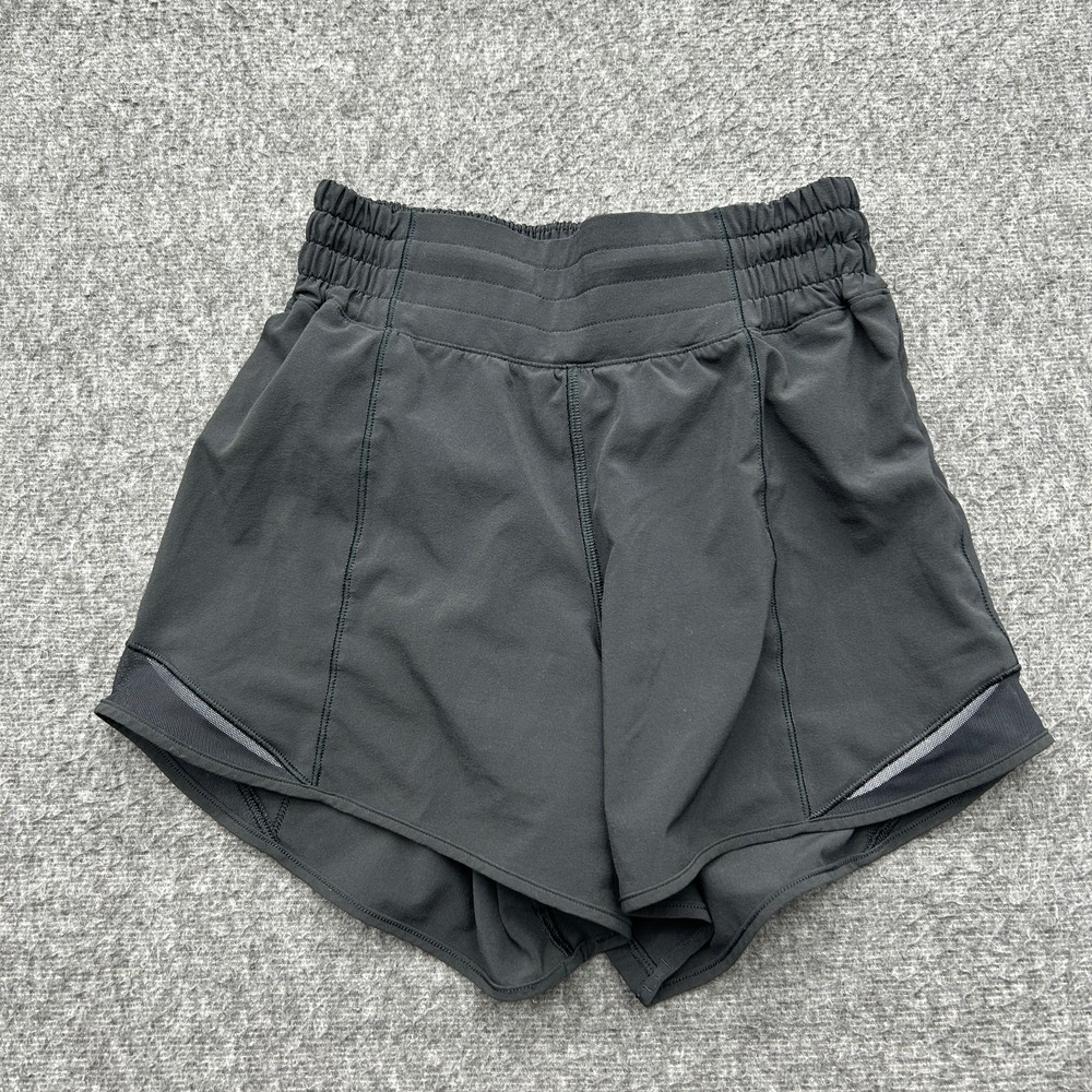 Lululemon Hotty Hot High Rise Long Length Athletic Short 4" Size 2 Black